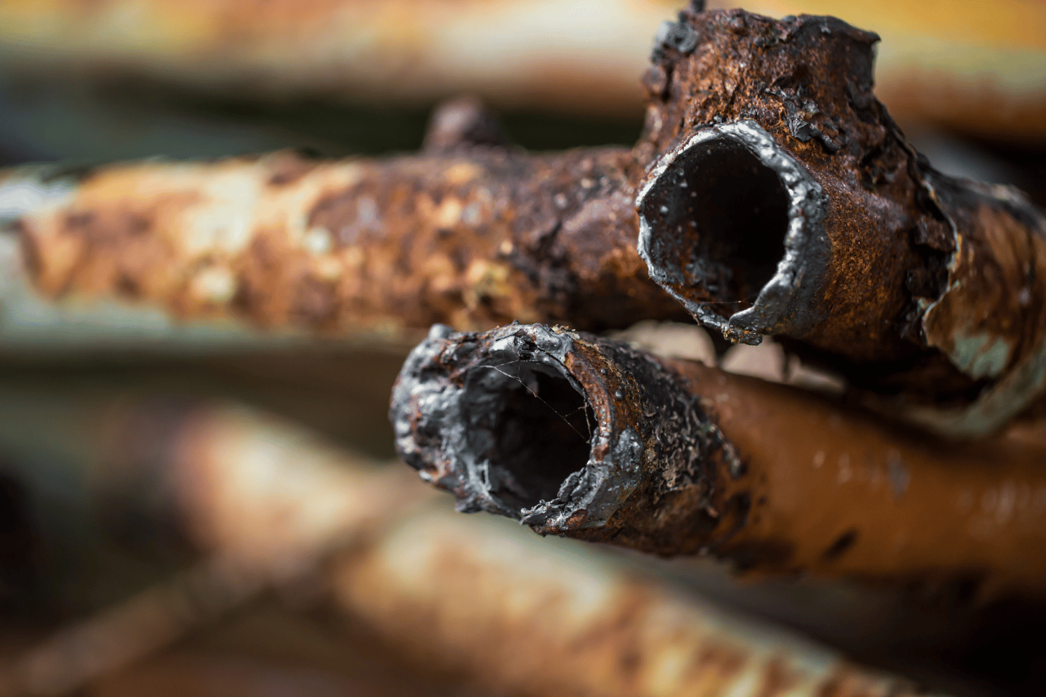Corroded and rusted metal plumbing lines showing the clear signs your home needs new pipes to prevent water damage.